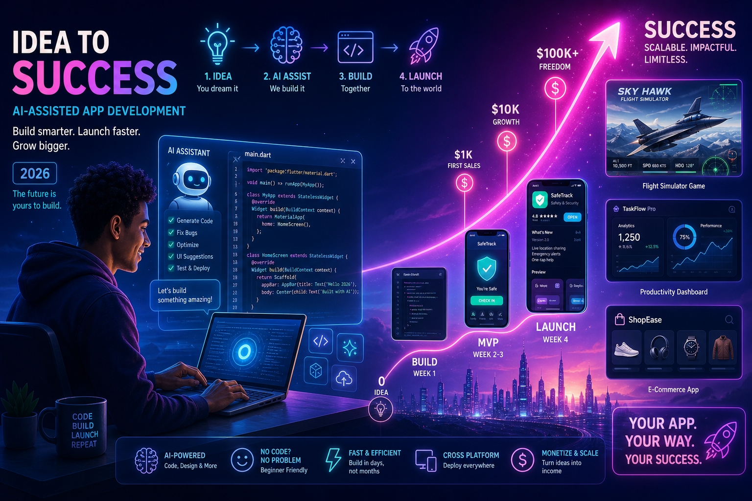 A modern sleek technology illustration showing
