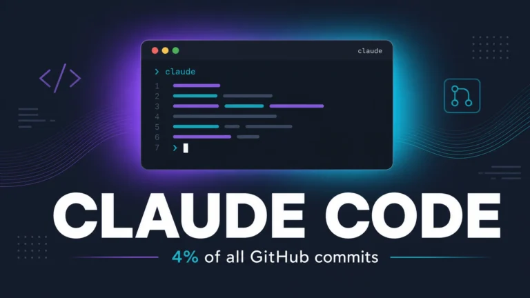 Claude Code hero banner - AI coding tool authoring 4% of all GitHub commits